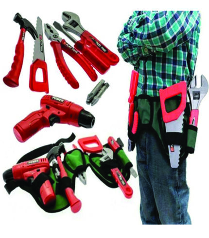 Kids Tool Set Toy Work Belt Drill Tools Building Construction Play Set Tool Kit
