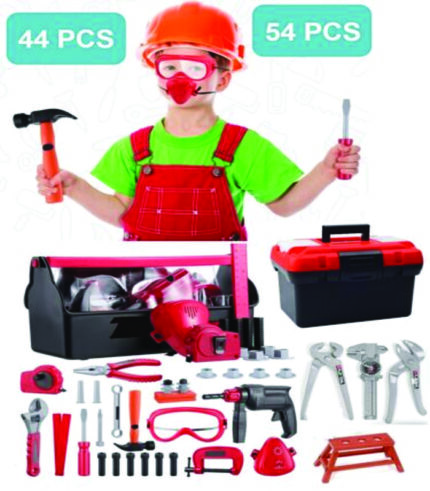 54/44pcs Kids Tool Set Toy Work Drill Tools Building Construction Play Tool Kit