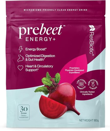 prebeet Prebiotic Drink - Akkermansia, GLP-1 Probiotic, Support The Gut, Skin, & Heart, Reduces Bloat, Naturally Boosts Energy, Diet Inclusive - 30 Servings